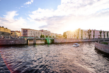 Fototapeta premium Embankment of channel in Saint Petersburg, Russia
