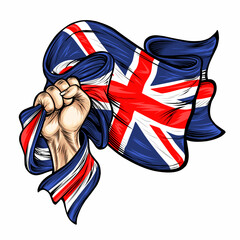 Fototapeta premium England flag with great country flag. Illustration of the England national flag
