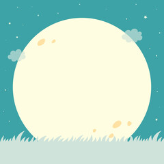 Autumn full moon and clouds background.