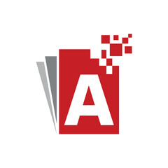 Obraz premium A Letter Logo Design in Newspaper and Magazine Concept