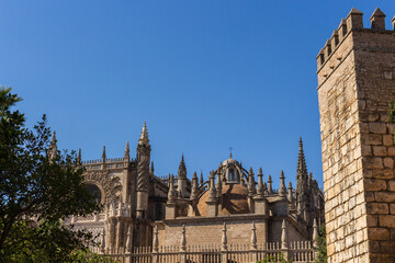 Obraz premium The Cathedral of Saint Mary of the See better known as Seville Cathedral, is a Roman Catholic cathedral in Seville, Andalusia, Spain.