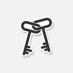 Keys sticker icon isolated on white