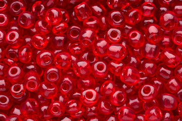 Beads. Seamless pattern with small decorative objects. Pile of pearl. Jewelry.