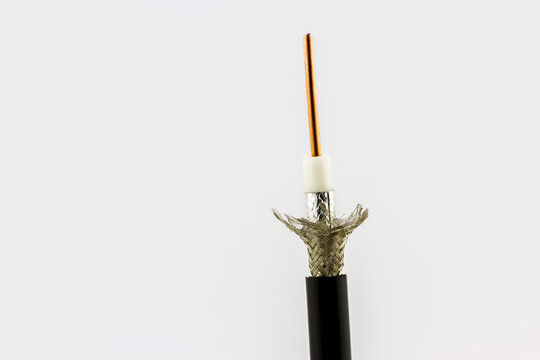 Section of coaxial cable with copper core