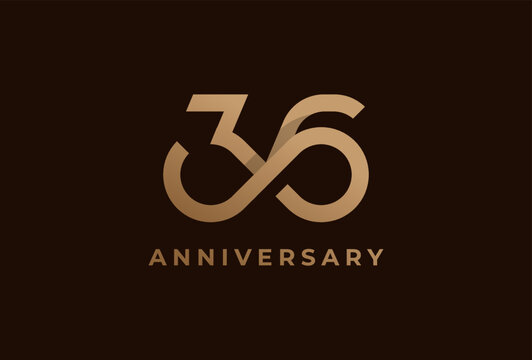 Abstract Number 36 Logo, Number 36 with infinity icon combination, can be used for birthday and business logo templates, flat design logo, vector illustration