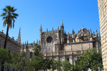 Fototapeta na wymiar The Catedral de Sevilla (Cathedral of Saint Mary of the See) in Seville, Spain.