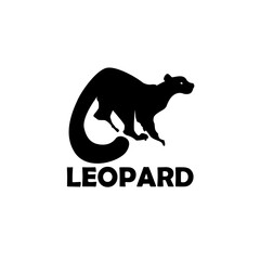silhouette of a leopard. illustration of a leopard