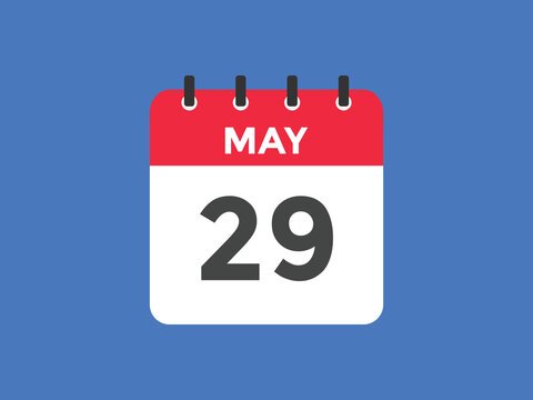 may 29 calendar reminder. 29th may daily calendar icon template. Vector illustration 
