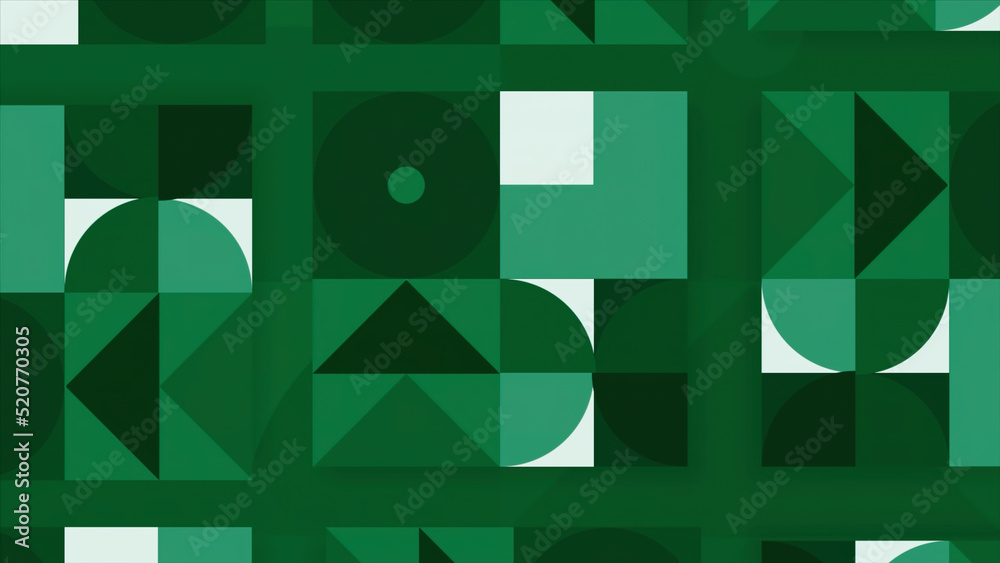 Poster blue and turquoise abstraction. motion. the small geometry in the animation changes its location and