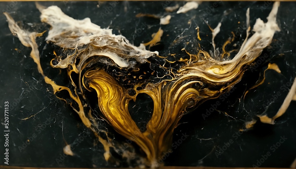 Poster luxurious abstract painting fluid art in the technique of alcohol ink, a mixture of black. a mixture