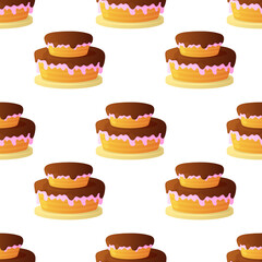 Birthday cake seamless pattern