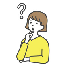 疑問に思っている女性　Woman in doubt