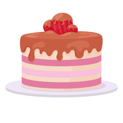 Cartoon cake with chocolate icing 