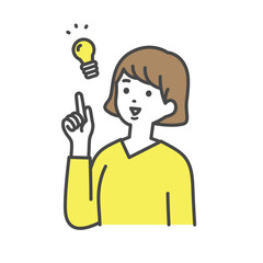 思いついた女性　The woman who came up with the idea