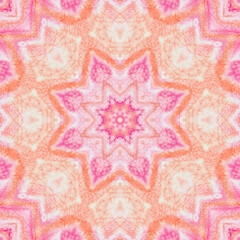 Abstract watercolor seamless pattern, cage, kaleidoscope