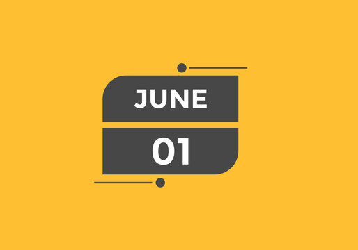 june 1 calendar reminder. 1st june daily calendar icon template. Vector illustration 
