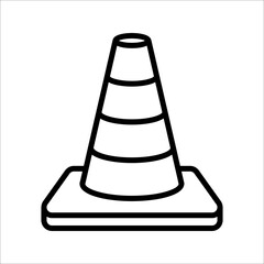Construction cone icon, vector illustration design. Tools collection. on white background. color editable
