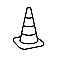 Construction cone icon, vector illustration design. Tools collection. on white background. color editable