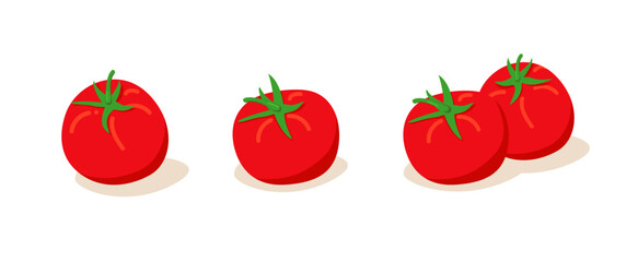 Set Red tomatoes. flat vector illustration design