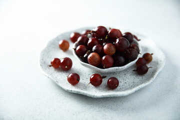 Fresh organic gooseberry in a bowl