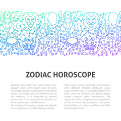 Horoscope Line Template. Vector Illustration of Outline Design.