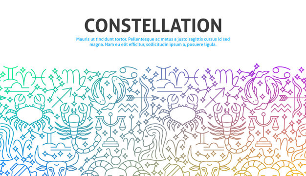 Constellation Outline Concept. Vector Illustration of Line Design.