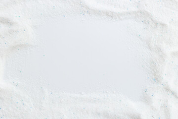 White washing powder background. Laundry day mockup