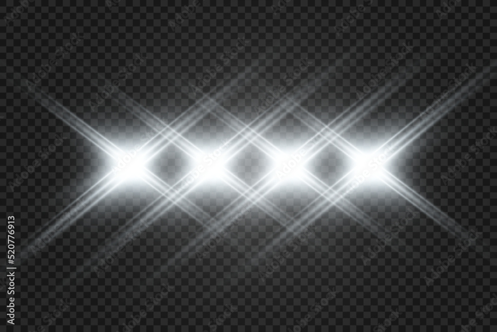 Poster special lens flash, light effect. the flash flashes rays and searchlight. illust.white glowing light