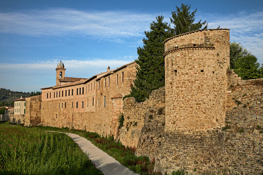 Bevagna, Perugia, Umbria, Italy: the medieval city walls of the ancient town