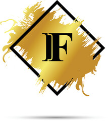 Gold IF logo symbol vector art design