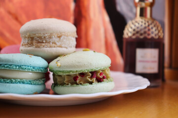 macaroons on a wooden table