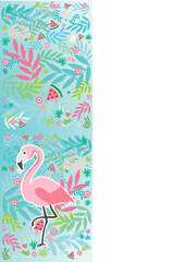 flamingo, birthday - obrazy, fototapety, plakaty