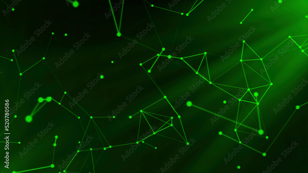 Poster futuristic animation with glowing triangles in slow motion, seamless loop. motion. plexus flying fut