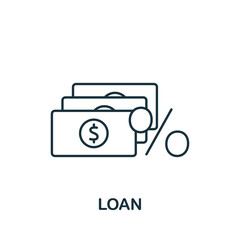 Loan icon. Monochrome simple Banking icon for templates, web design and infographics