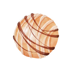 Basic white chocolate ball watercolor vector design
