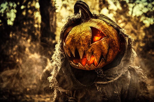 scarecrow with glowing eyes