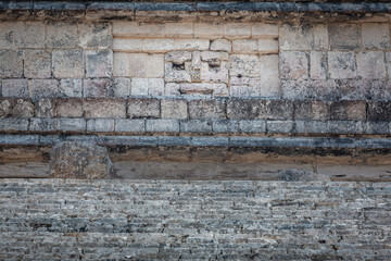Chichen Itza kukulcan pyramid face detail, Ancient Mayan civilization