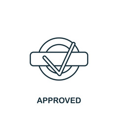 Approved icon. Monochrome simple Banking icon for templates, web design and infographics