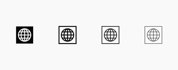 Planet packaging symbol. Earth vector icon. Global delivery concept