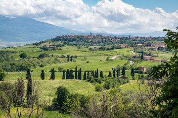 Fototapeta na wymiar PIENZA, TUSCANY, ITALY - MAY 17 : View of Pienza in Tuscany on May 17, 2013
