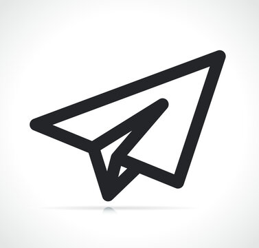 Paper Airplane Line Icon Illustration