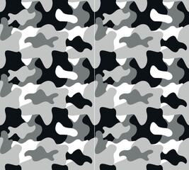 Vector seamless pattern of military camouflage isolated on gray background