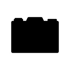 Vector flat photo camera silhouette isolated on white background