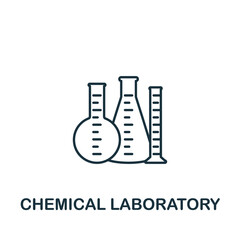 Chemical Laboratory icon. Monochrome simple Bioengineering icon for templates, web design and infographics