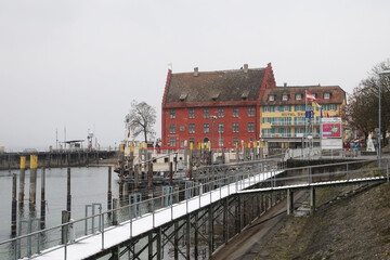 The embankment and harbor in Meersburg, Germany	