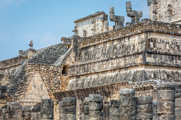 Chichen Itza kukulcan pyramid old ruin, Ancient Mayan civilization