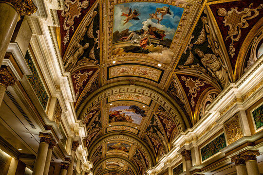 The interior of Venetian Hotel in Las Vegas.