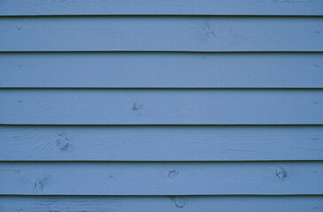 Fototapeta premium Blue wood background. The wall of the house made of blue wooden boards.