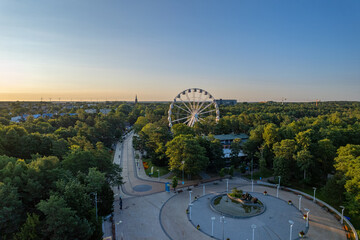 Aerial summer beautiful morning view of Palanga (Baltic Sea), Lithuania