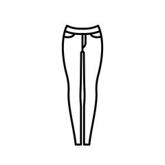 Skinny jeans vector icon outline black. EPS 10.... Womens cloth illustration.... Flat outline sign.. Shop online concept. Females item of clothing.... Apparel store symbol. Isolated on white
